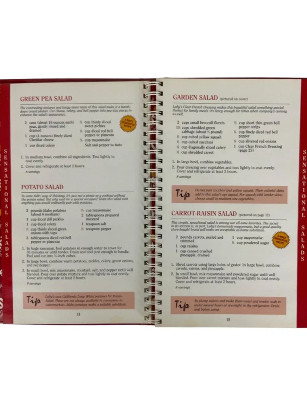 Lubys Cafeteria 50th Anniversary Recipe Collection Cookbook Spiral-Bound 1996